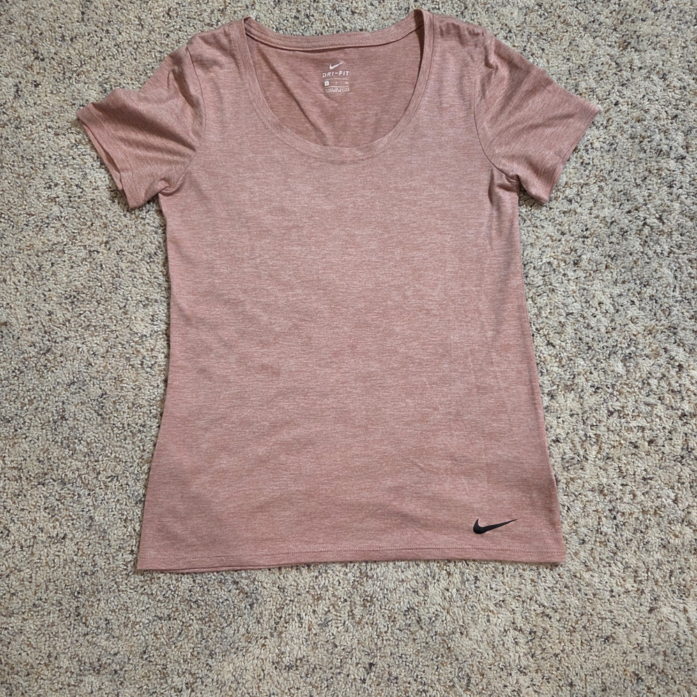 Nike Women's Dri-Fit Tee, Heathered Pink, Small